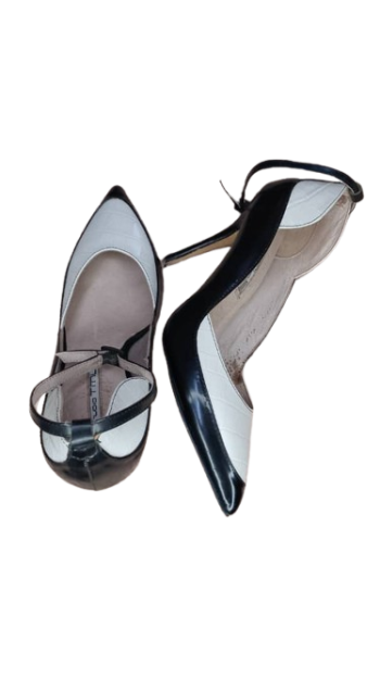 Studio Tmls Black And White Heel Cover Shoe Size 38