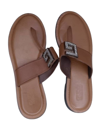 Gucci Brown Flat Slippers Size 42