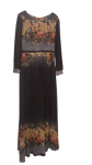 Porto Black Multicolor Long Gown Size 42