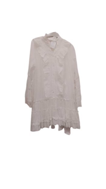 Uk White Short Longsleeve Gown Size Xl