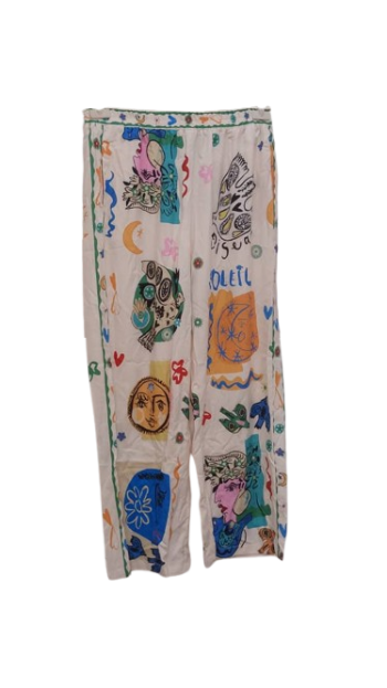 Uk Cream With Bird Design Two Pcs Size Xl