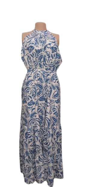 Uk White And Blue Pinafore Gown