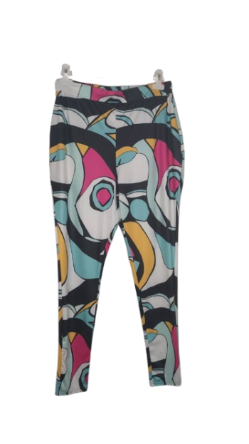 Miss Istanbull Pink Multicolor Trouser Size 1xl