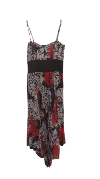 Aron Red Multicolor Sleeveless Gown Size 42