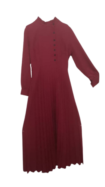 Dmn Marrow Red Long Plitted Gown Size Uk 14