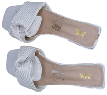 Zara White Flat Slippers Size 39