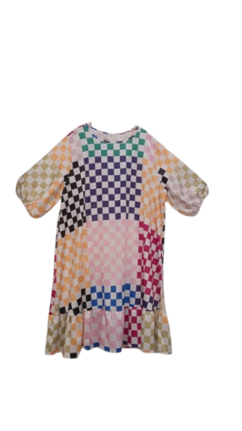 Kelly Fashion White Multicolor Free Short Gown Size Xl