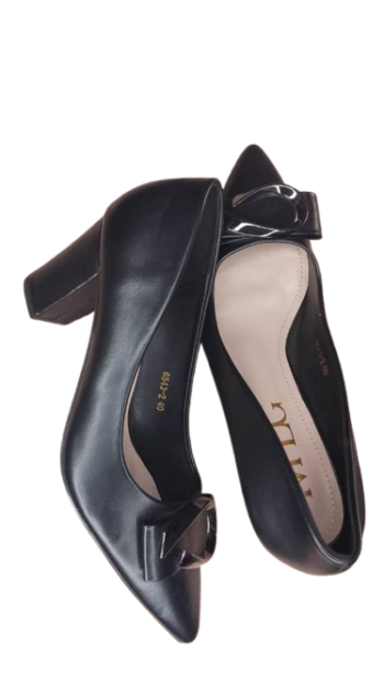 Mflg Black Block Heel Cover Shoe Size 40