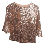 Peacock Sequence Beige Top Size 10