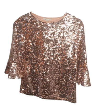 Peacock Sequence Beige Top Size 10