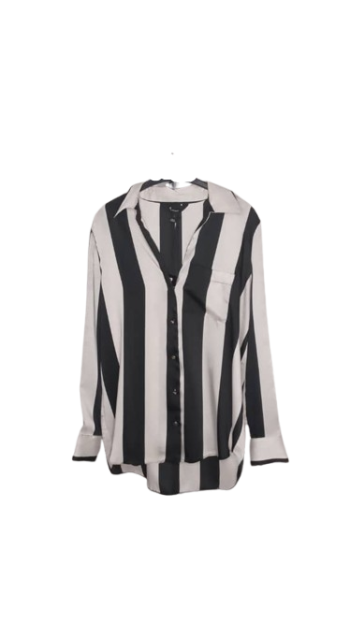 River Island London Black And Cream Top Size Uk 12