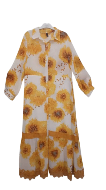 Nana Yellow And White Long Gown Size 2xl