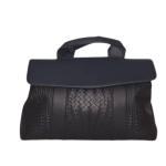 Patterned Black Hand Bag