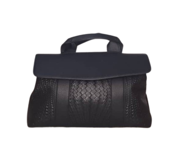 Patterned Black Hand Bag