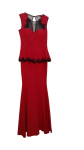 Fervente  Red And Black Sleeveless Long Gown Size 42