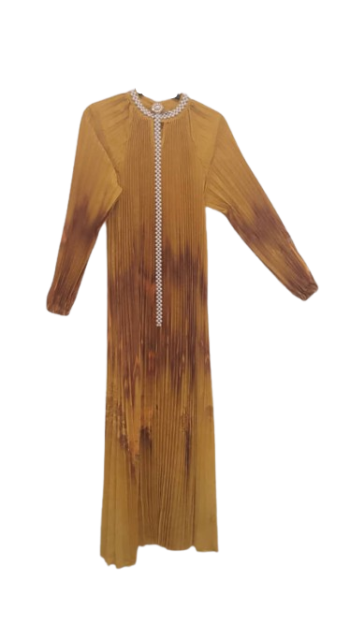 Aimier Yellow Plitted Gown