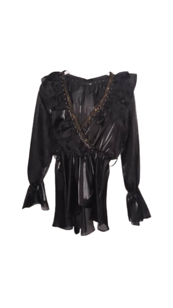 Te Amo Black And Gold Top Size Uk 14