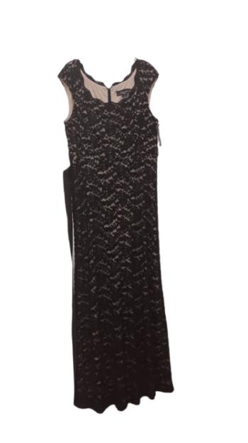 R&m Richards Black And Nude Long Gown Size 10-