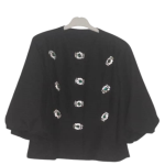 Uk  Black Blazzer With Green Button Size Xxl