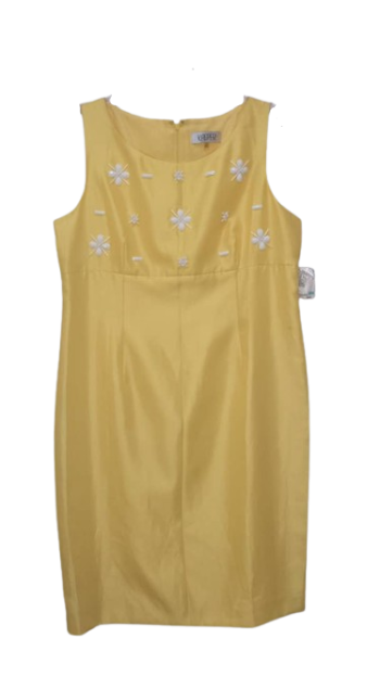 Kasper Yellow Sleeveless Gown Size 16
