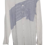 Haniqa White Long Top With Blue Stripes Size 5xl