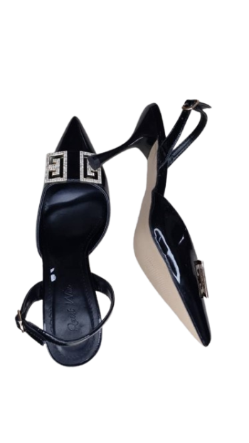 Quest Win Black Heel Sandals Size 41