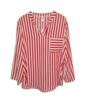 Ylh Fasshion Clothes Red And White Stripe Top Size Xxl