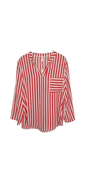 Ylh Fasshion Clothes Red And White Stripe Top Size Xxl