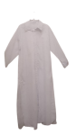Uk White Longsleeve Shirt Gown With Side Slit Size L
