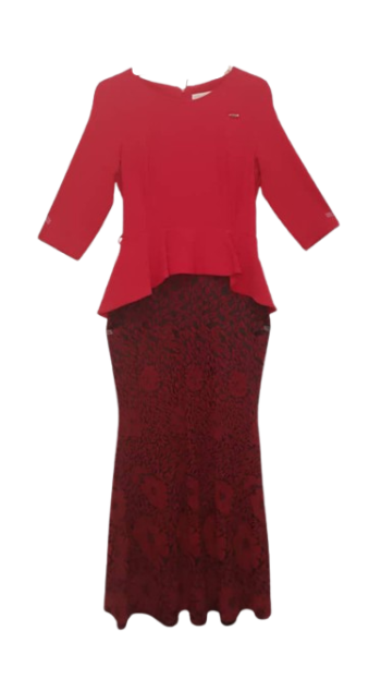 Copcapy Red And Black Long Gown Size 42