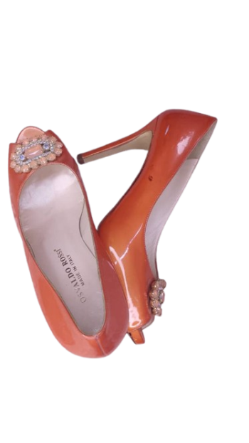 Osvaldo Rossi Orange Heelcover Shoe Open Toe Size 39