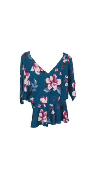 Quiz Seagreen Floral Top Size 38