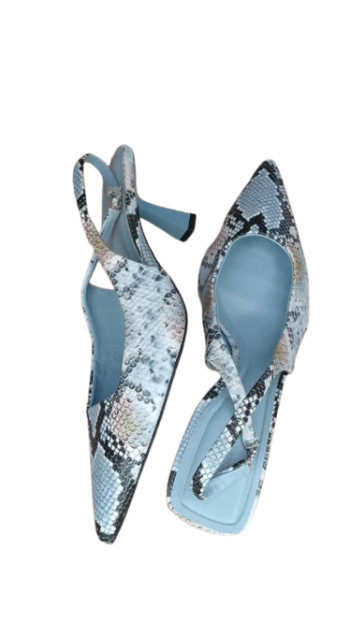 Lefties Blue Animal Skin Sandals Size 39