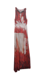 Genese Red And White Sleeveless Long Gown Size 36