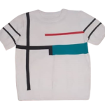 Uk Crop White,seagreen,red& Black Top