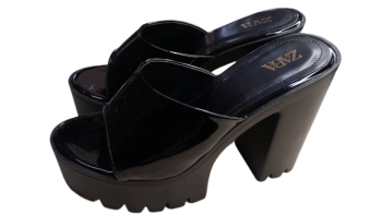 Zara Black Platform Slippers Size 39