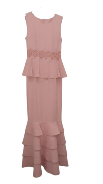 Copcapy Peach Sleeveless Long Step Gown Size 38