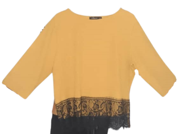 Airport Yellow And Black 2pcs Skirt And Top Size 44