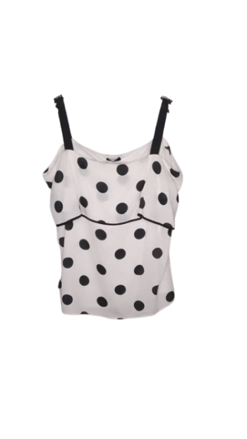 Wallis White And Black Polka Dot Top Size Uk 16