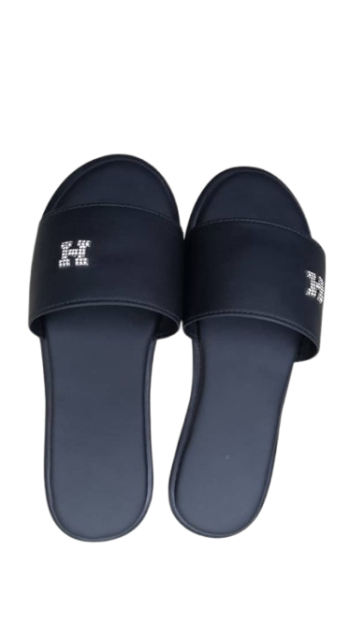 H Black Flat Slippers Size 41