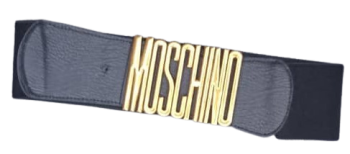 Moschino Leather And Elastic Black Belt