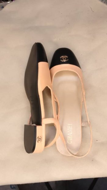 Channel Peach Flat Sandals Size 38