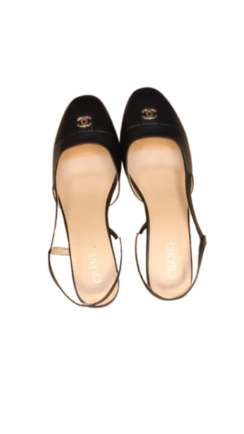 Channel Black Flat Sandals Size 40